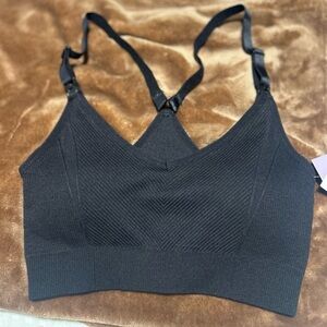 Joyspun Maternity Sports Bra Pullover Yoga Back Full Coverage Black Women Small